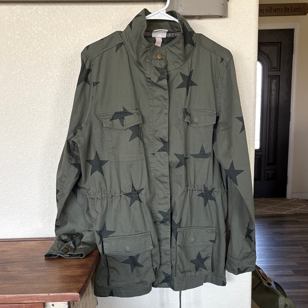 Knox Rose Olive Star Utility Jacket